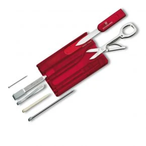 Картка-мультитул Victorinox SwissCard Classic, 10 функцій, червона напівпрозора (0.7100.T)