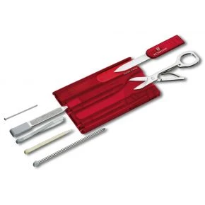 Картка-мультитул Victorinox SwissCard Classic, 10 функцій, червона напівпрозора (0.7100.T)