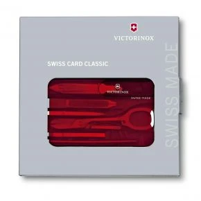 Картка-мультитул Victorinox SwissCard Classic, 10 функцій, червона напівпрозора (0.7100.T)