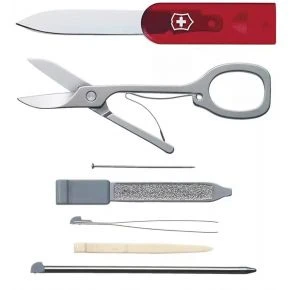 Картка-мультитул Victorinox SwissCard Classic, 10 функцій, червона напівпрозора, у блістері (0.7100.TB1)