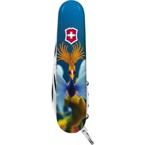 Швейцарський ніж Victorinox Camper 91 мм, 13 функцій, різнокольоровий, принт фантастична пташка (1.3613.3_R2100pk)