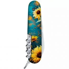 Швейцарський ніж Victorinox Camper 91 мм, 13 функцій, різнокольоровий, принт сокіл (1.3613.3_T3180pw)