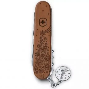 Швейцарський ніж Victorinox Climber Wood Winter Magic Limited Edition 2025 91 мм, 12 функцій, коричневий, принт засніжений ліс (1.3701.63E1)