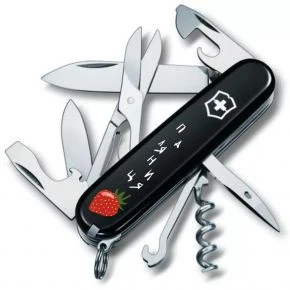 Швейцарський ніж Victorinox Climber 91 мм, 14 функцій, чорний, принт паляниця (1.3703.3_T1300u)