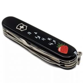 Швейцарський ніж Victorinox Climber 91 мм, 14 функцій, чорний, принт паляниця (1.3703.3_T1300u)