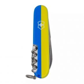Швейцарський ніж Victorinox Climber 91 мм, 14 функцій, синьо-жовтий, принт герб на прапорі (1.3703.3_T3040p)