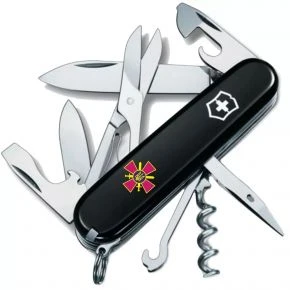 Швейцарський ніж Victorinox Climber 91 мм, 14 функцій, чорний, принт емблема СВ ЗСУ (1.3703.3_W0020u)