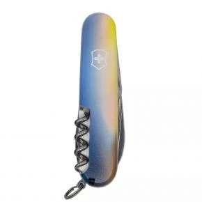 Швейцарський ніж Victorinox Climber 91 мм, 14 функцій, різнокольоровий, принт літак і емблема ПС ЗСУ (1.3703.3_W3040p)