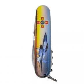 Швейцарський ніж Victorinox Climber 91 мм, 14 функцій, різнокольоровий, принт літак і емблема ПС ЗСУ (1.3703.3_W3040p)