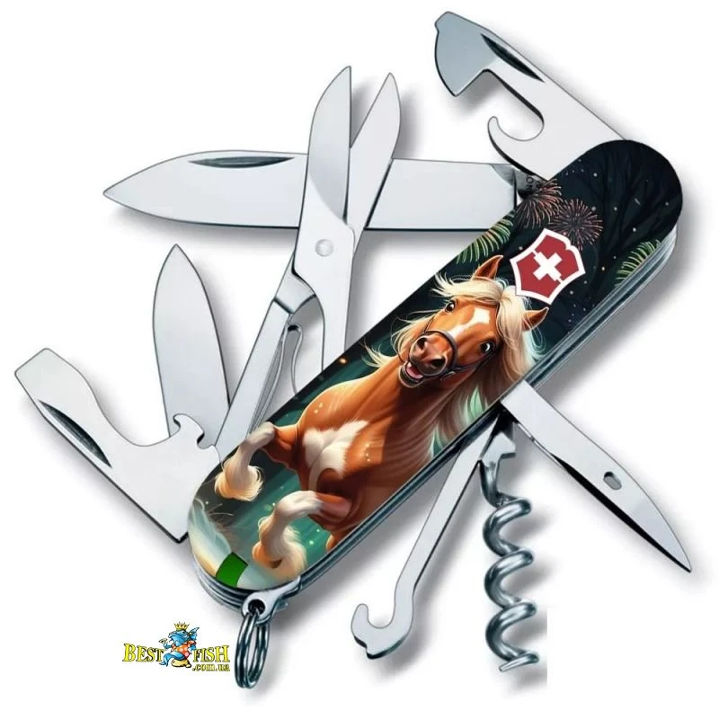 Швейцарський ніж Victorinox Climber 91 мм, 14 функцій, різнокольоровий, принт кінь-переможець (1.3703.3_Z5300pk) Швейцарський ніж Victorinox Climber 91 мм, 14 функцій, різнокольоровий, принт кінь-переможець (1.3703.3_Z5300pk)