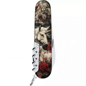 Швейцарський ніж Victorinox Climber 91 мм, 14 функцій, різнокольоровий, принт чарівний єдиноріг (1.3703.7_Z5240pk)