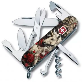 Швейцарський ніж Victorinox Climber 91 мм, 14 функцій, різнокольоровий, принт чарівний єдиноріг (1.3703.7_Z5240pk)