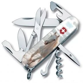 Швейцарський ніж Victorinox Climber 91 мм, 14 функцій, різнокольоровий, принт білий кінь (1.3703.7_Z5270pk)