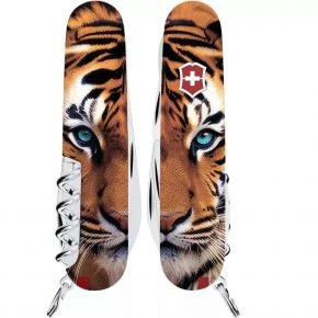 Швейцарський ніж Victorinox Climber 91 мм, 14 функцій, різнокольоровий, принт тигр (1.3703_F1030pw)