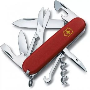 Швейцарський ніж Victorinox Climber 91 мм, 14 функцій, червоний матовий, жовтий логотип (1.3703_M0008p)