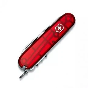Швейцарський ніж Victorinox Climber 91 мм, 14 функцій, червоний прозорий (1.3703.T)