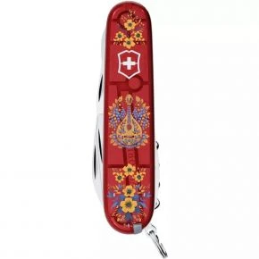 Швейцарський ніж Victorinox Climber 91 мм, 14 функцій, червоний прозорий, принт кобза (1.3703.T_T1370u) Швейцарський ніж Victorinox Climber 91 мм, 14 функцій, червоний прозорий, принт кобза (1.3703.T_T1370u)