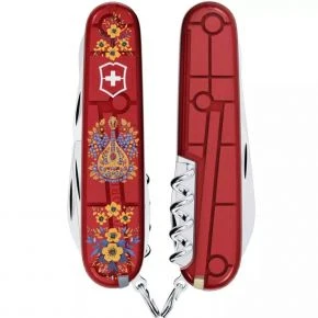 Швейцарський ніж Victorinox Climber 91 мм, 14 функцій, червоний прозорий, принт кобза (1.3703.T_T1370u) Швейцарський ніж Victorinox Climber 91 мм, 14 функцій, червоний прозорий, принт кобза (1.3703.T_T1370u)
