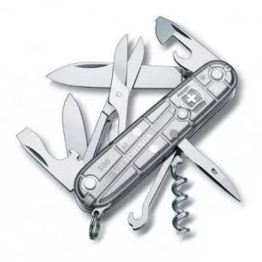 Швейцарський ніж Victorinox Climber 91 мм, 14 функцій, сріблястий прозорий (1.3703.T7)