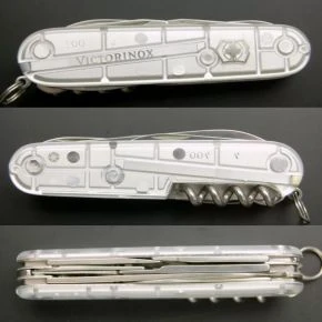Швейцарський ніж Victorinox Climber 91 мм, 14 функцій, сріблястий прозорий (1.3703.T7)