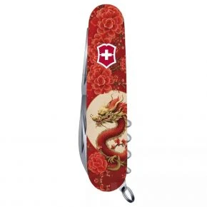 Швейцарський ніж Victorinox Climber 91 мм, 14 функцій, різнокольоровий, принт червоний дракон (1.3703_Z3250p)