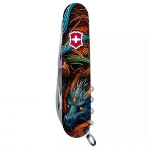 Швейцарський ніж Victorinox Climber 91 мм, 14 функцій, різнокольоровий, принт сапфіровий дракон (1.3703_Z3260p)