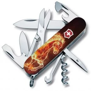Швейцарський ніж Victorinox Climber 91 мм, 14 функцій, різнокольоровий, принт вогняний кінь (1.3703_Z5210pk)