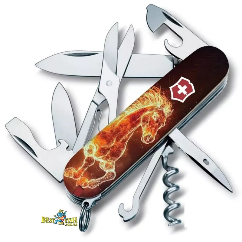Швейцарський ніж Victorinox Climber 91 мм, 14 функцій, різнокольоровий, принт вогняний кінь (1.3703_Z5210pk) Швейцарський ніж Victorinox Climber 91 мм, 14 функцій, різнокольоровий, принт вогняний кінь (1.3703_Z5210pk)