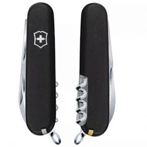 Швейцарський ніж Victorinox Huntsman 91 мм, 15 функцій, чорний матовий (1.3713.3_M0007p)