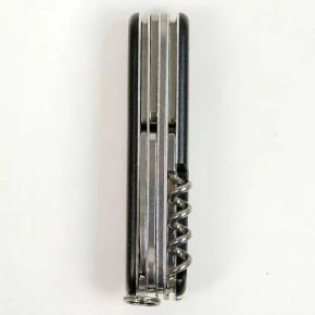 Швейцарський ніж Victorinox Huntsman 91 мм, 15 функцій, чорний матовий, жовтий логотип (1.3713.3_M0008p)