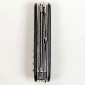 Швейцарський ніж Victorinox Huntsman 91 мм, 15 функцій, чорний матовий, жовтий логотип (1.3713.3_M0008p)