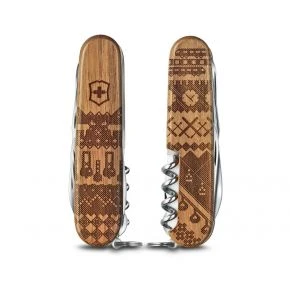 Кишеньковий мультитул Victorinox Companion Wood Swiss Spirit Limited Edition 2023 91 мм, 13 функцій, горіх, гравіювання швейцарський орнамент (1.3901.63L23)