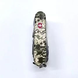 Швейцарський ніж Victorinox Swiss Champ XXL 91 мм, 73 функції, піксельний камуфляж з червоним логотипом (1.6795.XXL3_W3941p)
