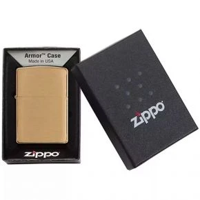 Бензинова запальничка Zippo Armor Brushed Brass, шліфована латунь (168)