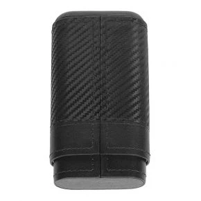 Футляр для 3 сигар Zippo, натуральна шкіра з тисненням під карбон, чорний (2007999)