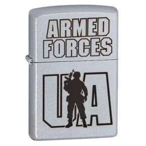 Бензинова запальничка Zippo Armed Forces UA, сатинований хром (205 AFU)