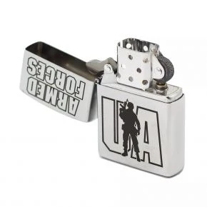 Бензинова запальничка Zippo Armed Forces UA, Street Chrome (207 AFU)