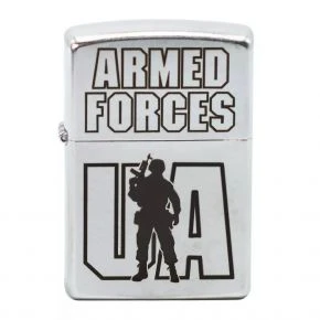 Бензинова запальничка Zippo Armed Forces UA, Street Chrome (207 AFU)