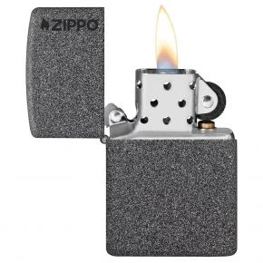 Бензинова запальничка Zippo Iron Stone Logo, графітове PVD-покриття під камінь (211 ZL)