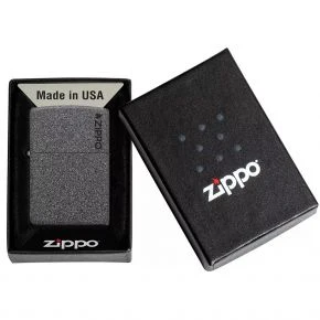 Бензинова запальничка Zippo Iron Stone Logo, графітове PVD-покриття під камінь (211 ZL)