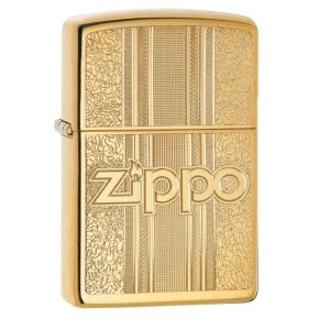 Бензинова запальничка Zippo and Pattern Design, полірована латунь (29677)