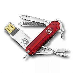 Швейцарський ніж Victorinox@work 58 мм, червоний, з USB-флешкою 16 ГБ, у міні-блістері (4.6125.TG16B)