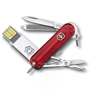 Швейцарський ніж Victorinox@work 58 мм, червоний, з USB-флешкою 32 ГБ, у міні-блістері (4.6125.TG32B)