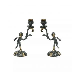 Набір підсвічників Virtus Candlesticks Mini на 1 свічку, 2 шт., бронза, 14 x 10 см (4006vi)