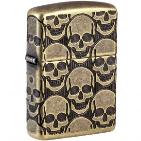 Бензинова запальничка Zippo Armor Cackling Cranium Design, антикова латунь (46302)