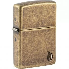 Бензинова запальничка Zippo Armor Antique Brass Flame Design, антикова латунь (46400)