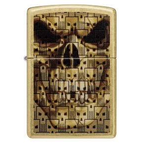 Бензинова запальничка Zippo Skulls on Skulls Design, латунь Street (46937)