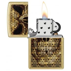Бензинова запальничка Zippo Skulls on Skulls Design, латунь Street (46937)