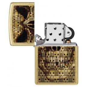 Бензинова запальничка Zippo Skulls on Skulls Design, латунь Street (46937)