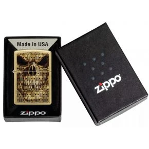 Бензинова запальничка Zippo Skulls on Skulls Design, латунь Street (46937)